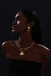 T-bar Curb Chain Necklace with Ancient Coin - Unisex - Necklace - ONNNIII