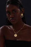 T-bar Curb Chain Necklace with Ancient Coin - Unisex - Necklace - ONNNIII
