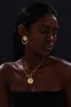 T-bar Curb Chain Necklace with Ancient Coin - Unisex - Necklace - ONNNIII