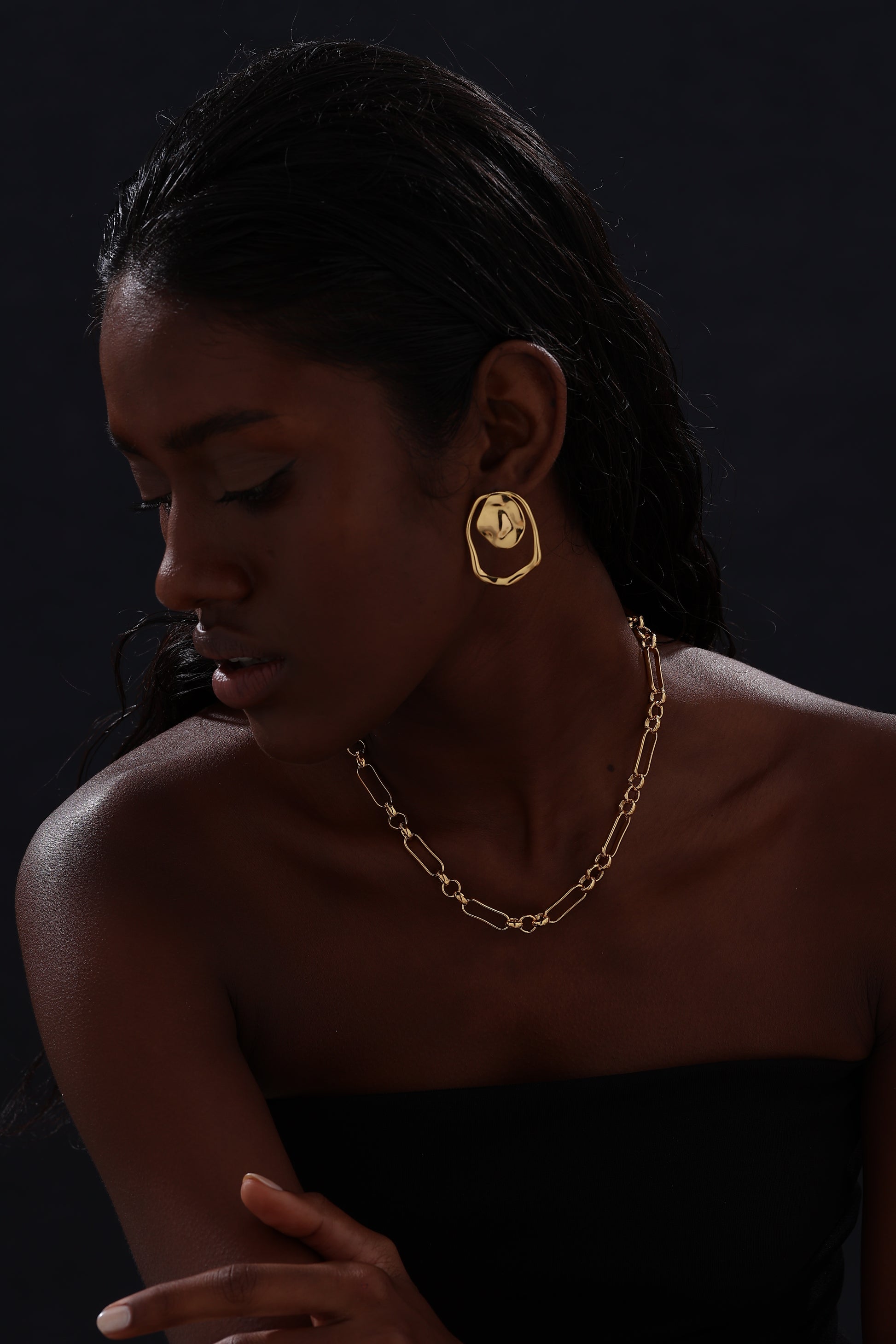 Wave Textured Stud Earrings - Earrings - ONNNIII