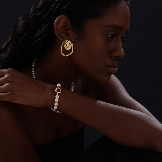 Wave Textured Stud Earrings - Earrings - ONNNIII