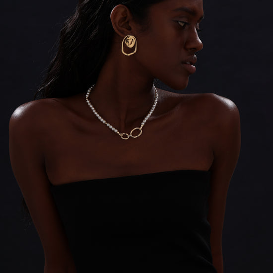 Wave Textured Stud Earrings - Earrings - ONNNIII