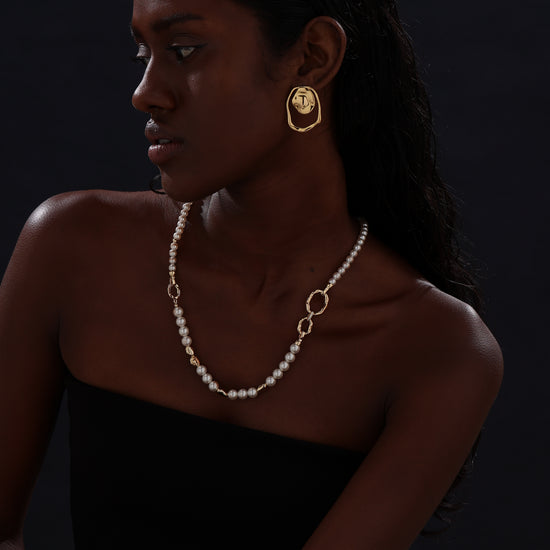 Wave Textured Stud Earrings - Earrings - ONNNIII