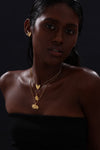 Textured Evil Eye Pendant Necklace - 18K Gold Vermeil - Necklace - ONNNIII
