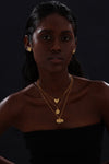 Textured Evil Eye Pendant Necklace - 18K Gold Vermeil - Necklace - ONNNIII