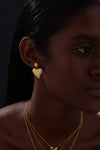Textured Heart Drop Earrings - Earrings - ONNNIII