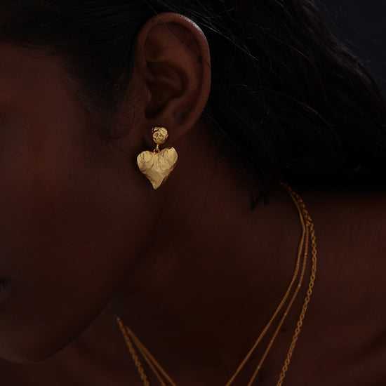 Textured Heart Drop Earrings - Earrings - ONNNIII