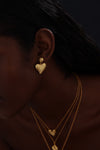 Textured Heart Drop Earrings - Earrings - ONNNIII