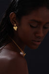 Textured Heart Drop Earrings - Earrings - ONNNIII