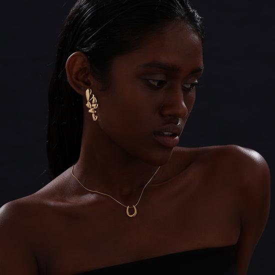 Hearts Drop Earrings - Gold - Earrings - ONNNIII