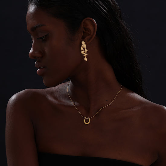 Hearts Drop Earrings - Gold - Earrings - ONNNIII