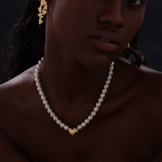 Hearts Drop Earrings - Gold - Earrings - ONNNIII