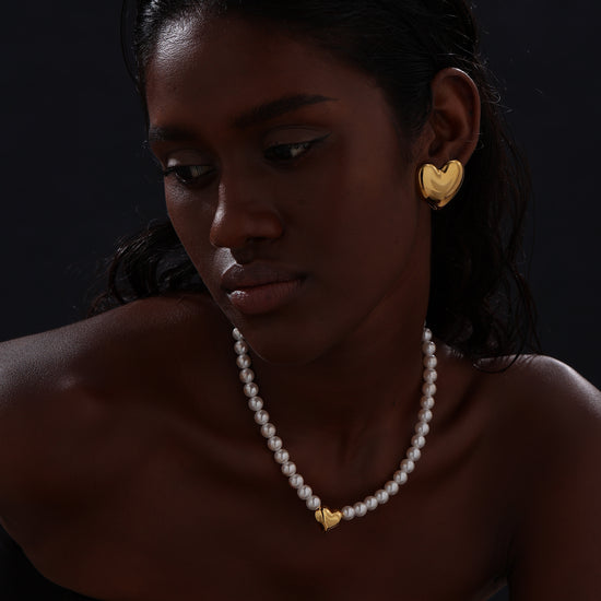 Heart Pendant Pearl Necklace - Necklace - ONNNIII