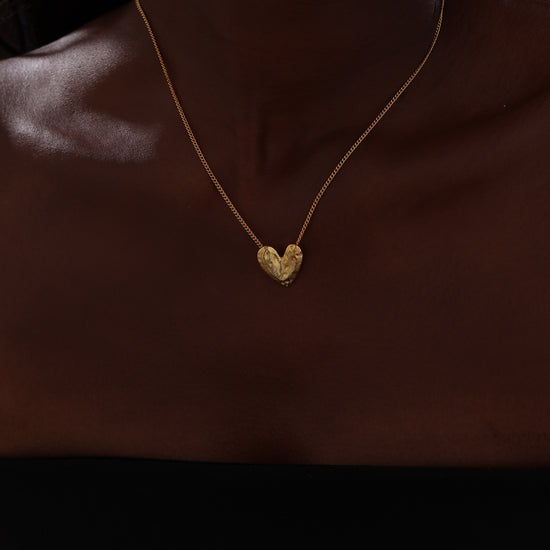 Textured Heart Pendant Necklace - Necklace - ONNNIII