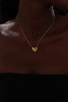 Textured Heart Pendant Necklace - Necklace - ONNNIII