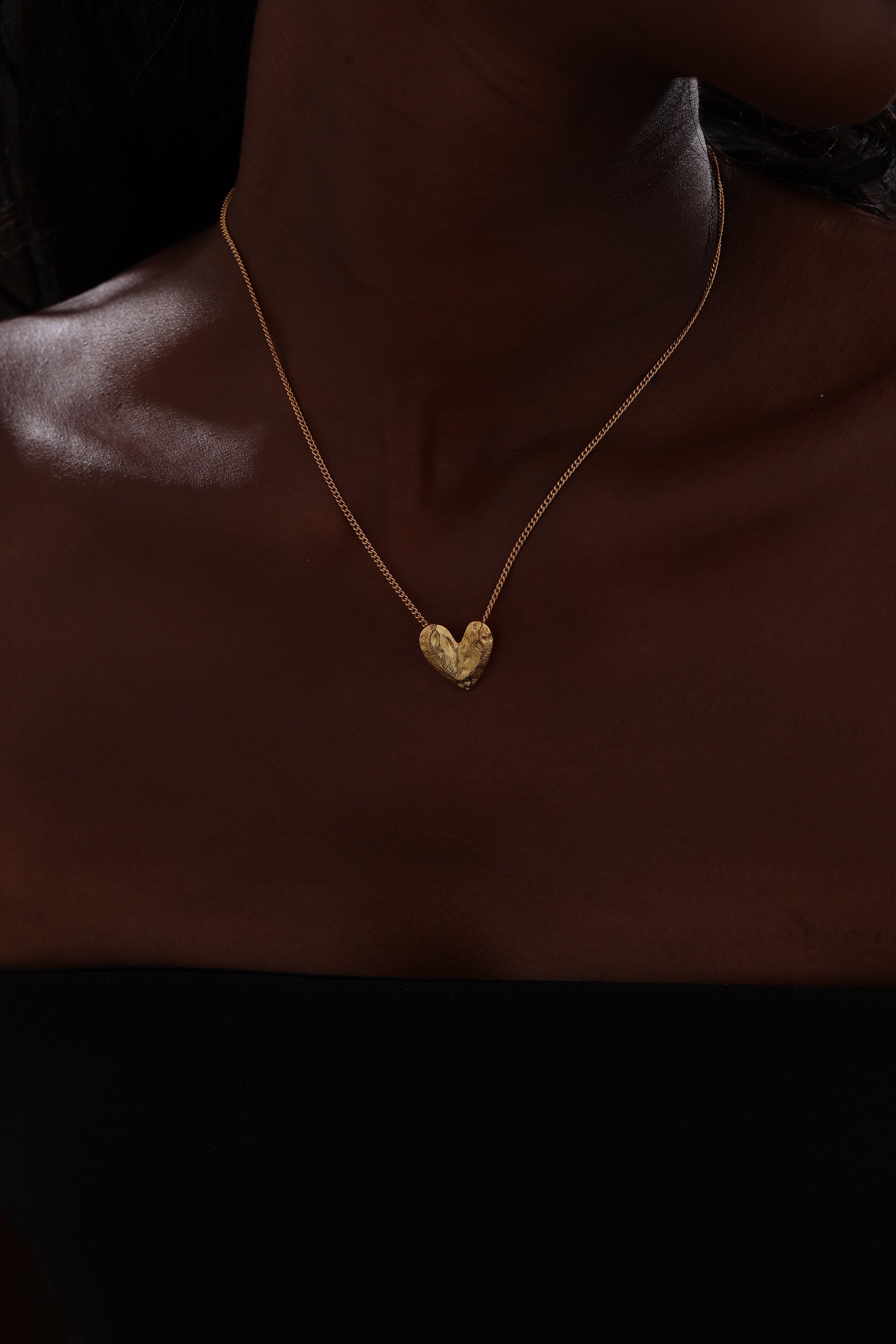 Textured Heart Pendant Necklace - Necklace - ONNNIII