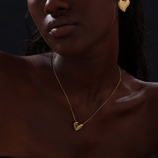 Textured Heart Drop Earrings - Earrings - ONNNIII