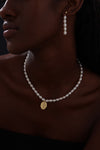 Handcrafted Rose Pendant Pearl Necklace - Double Sided - Necklace - ONNNIII