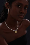 Handcrafted Rose Pendant Pearl Necklace - Double Sided - Necklace - ONNNIII