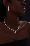 Handcrafted Rose Pendant Pearl Necklace - Double Sided - Necklace - ONNNIII