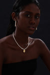 Handcrafted Rose Pendant Pearl Necklace - Double Sided - Necklace - ONNNIII
