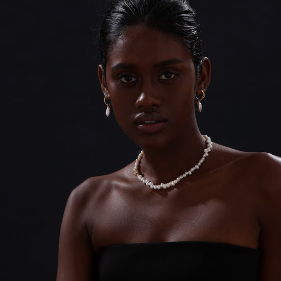 Keshi Pearl Drop Earrings - 22K Gold Vermeil - Earrings - ONNNIII