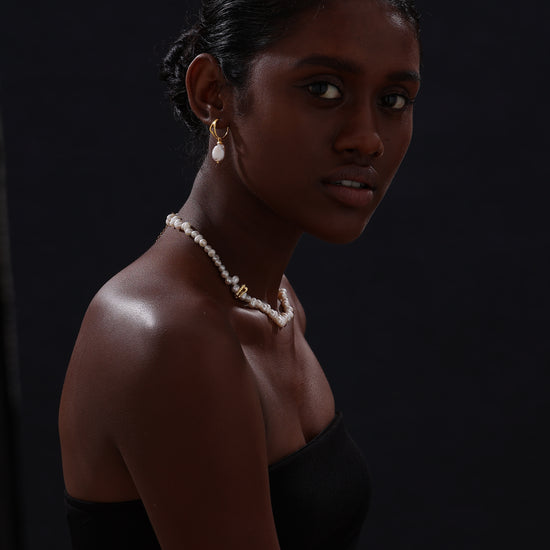 Keshi Pearl Drop Earrings - 22K Gold Vermeil - Earrings - ONNNIII