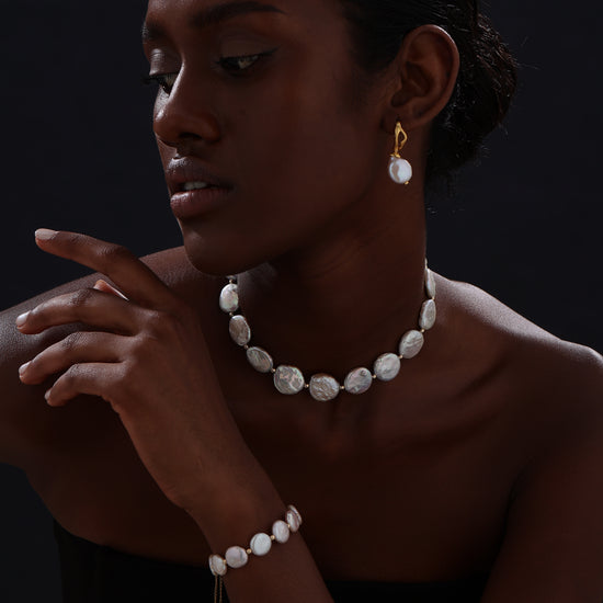 Keshi Pearl Drop Earrings - 22K Gold Vermeil - Earrings - ONNNIII