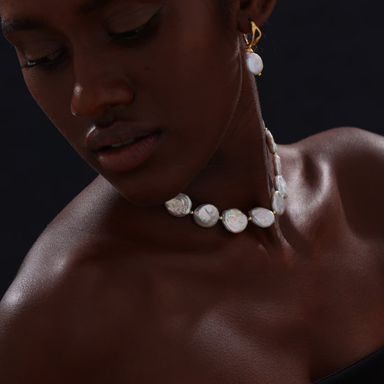Keshi Pearl Drop Earrings - 22K Gold Vermeil - Earrings - ONNNIII