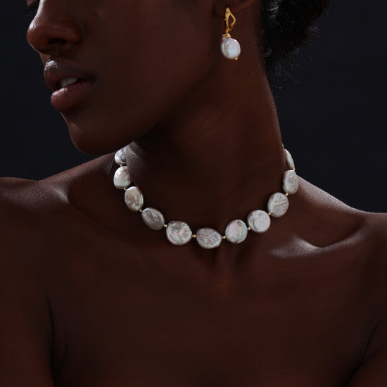 Keshi Pearl Drop Earrings - 22K Gold Vermeil - Earrings - ONNNIII