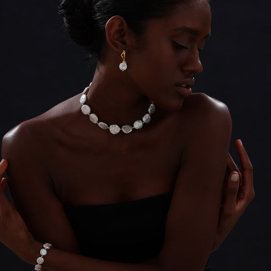 Keshi Pearl Drop Earrings - 22K Gold Vermeil - Earrings - ONNNIII