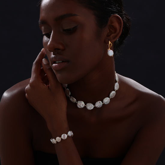 Keshi Pearl Drop Earrings - 22K Gold Vermeil - Earrings - ONNNIII