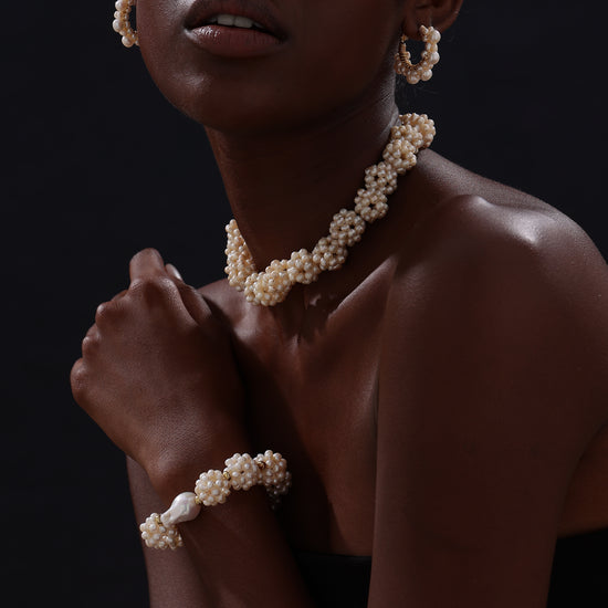 Flower Garden Freshwater Pearl Choker - Necklace - ONNNIII