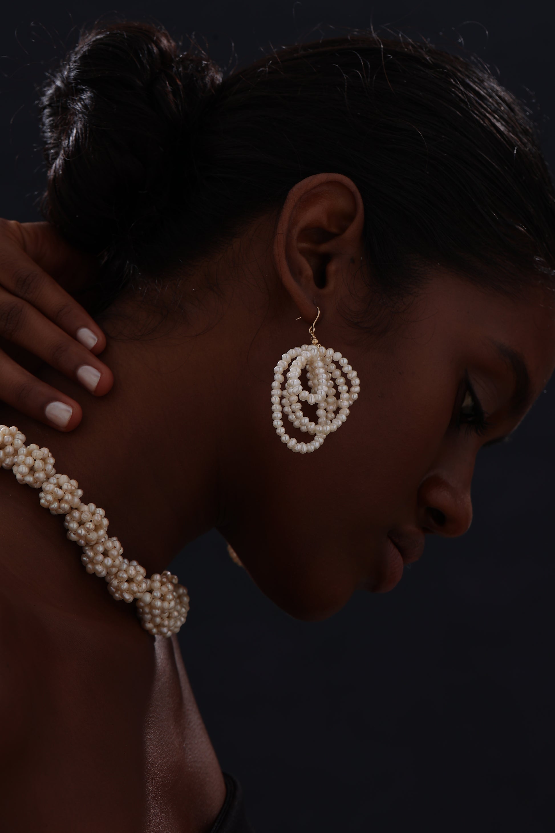 Freshwater Pearl Chandelier Wire Hook Earrings - Earrings - ONNNIII