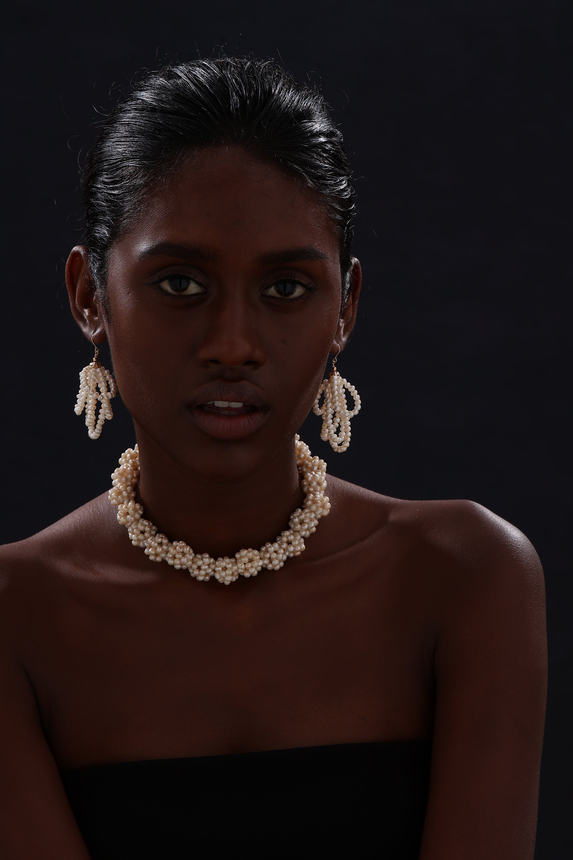 Freshwater Pearl Chandelier Wire Hook Earrings - Earrings - ONNNIII