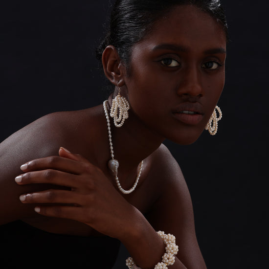Freshwater Pearl Chandelier Wire Hook Earrings - Earrings - ONNNIII