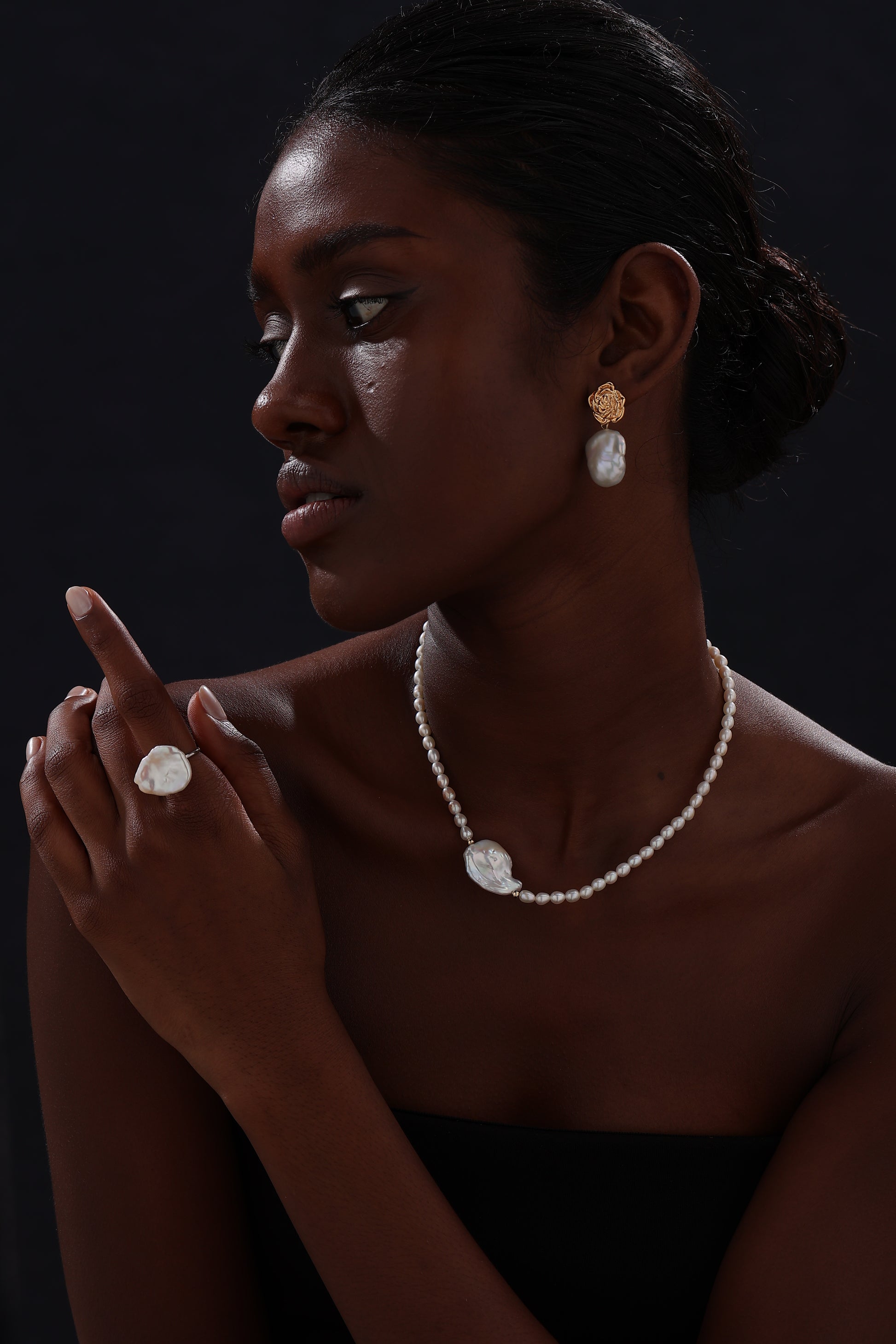 Baroque Pearl Open Ring - Ring - ONNNIII