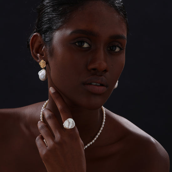 Baroque Pearl Open Ring - Ring - ONNNIII