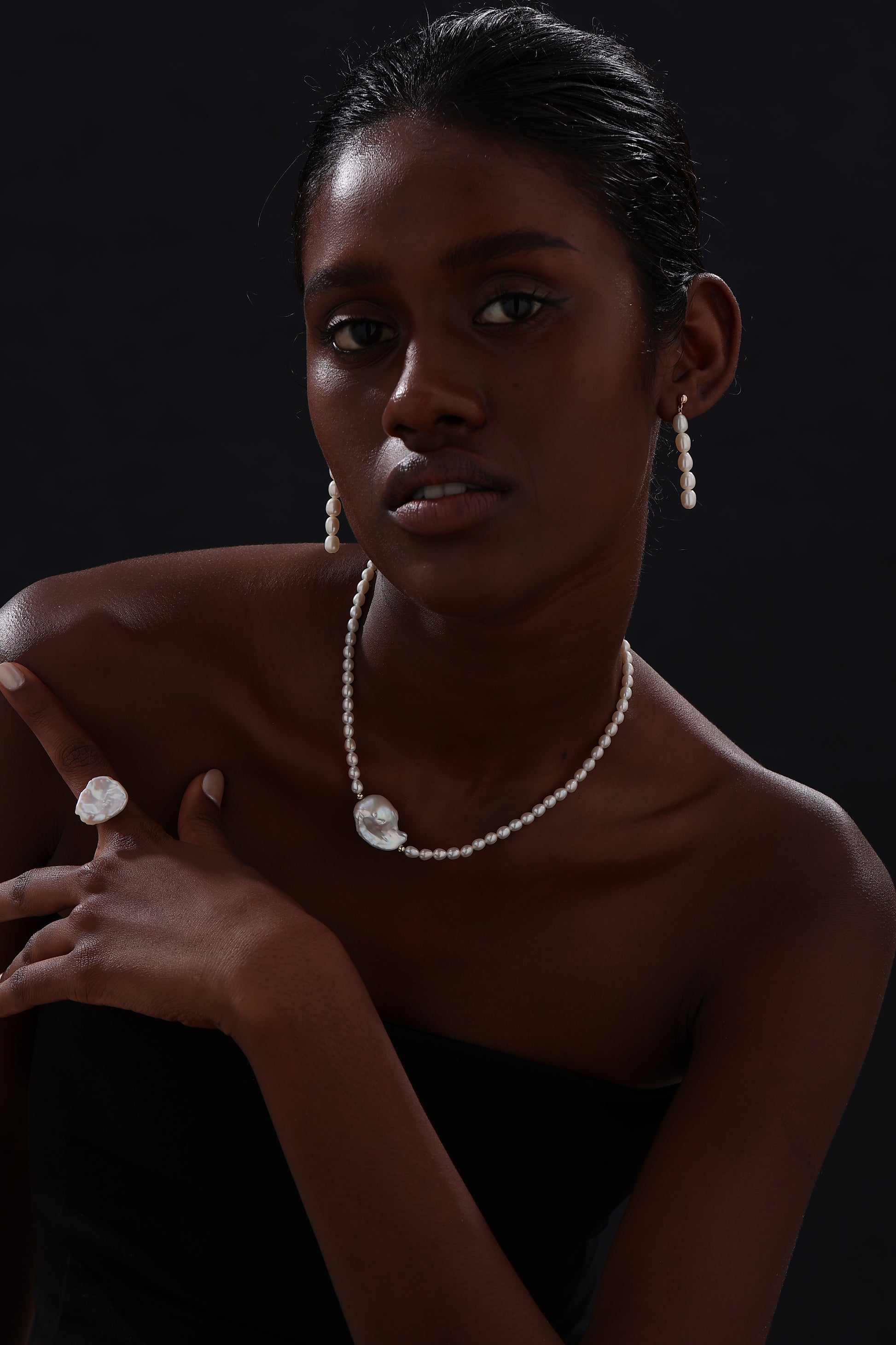 Baroque Pearl Open Ring - Ring - ONNNIII