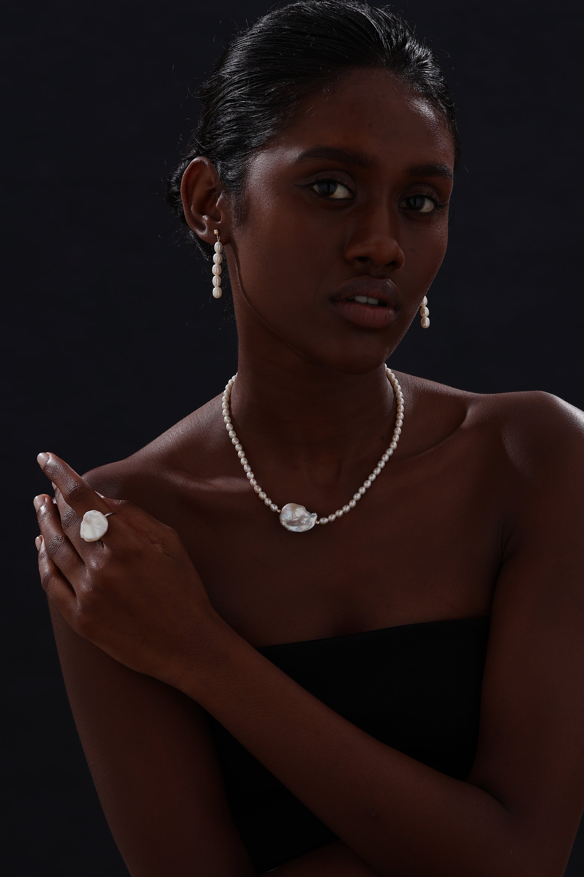Baroque Pearl Open Ring - Ring - ONNNIII