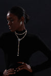 Snow Flower Pearl Drop Necklace - 4 Ways to Wear - Multicolour - Long Necklace - ONNNIII