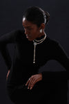 Snow Flower Pearl Drop Necklace - 4 Ways to Wear - Multicolour - Long Necklace - ONNNIII