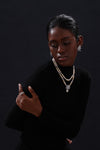 Snow Flower Pearl Drop Necklace - 4 Ways to Wear - Multicolour - Long Necklace - ONNNIII