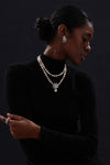 Snow Flower Pearl Drop Necklace - 4 Ways to Wear - Multicolour - Long Necklace - ONNNIII