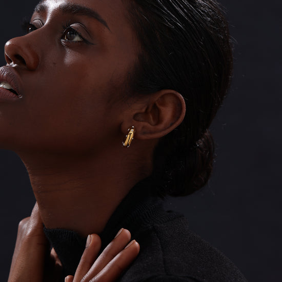 CZ Inlaid Hoop - Earrings - ONNNIII