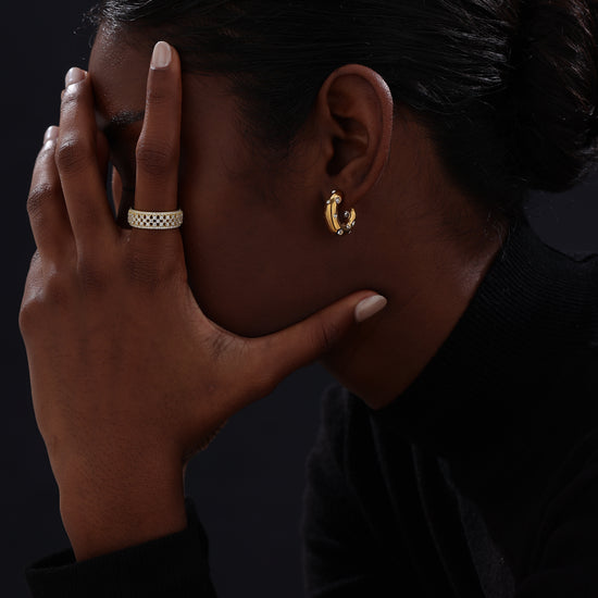5-Row Pavé Ring - Gold - Ring - ONNNIII