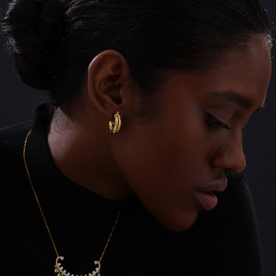 CZ Inlaid Hoop - Earrings - ONNNIII