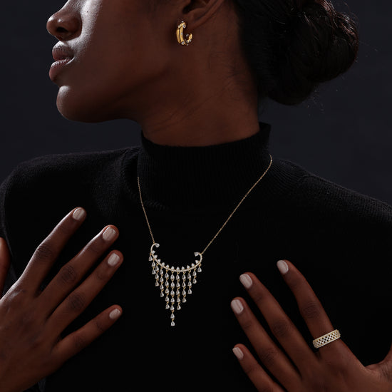 CZ Inlaid Hoop - Earrings - ONNNIII