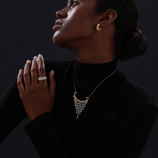 CZ Inlaid Hoop - Earrings - ONNNIII
