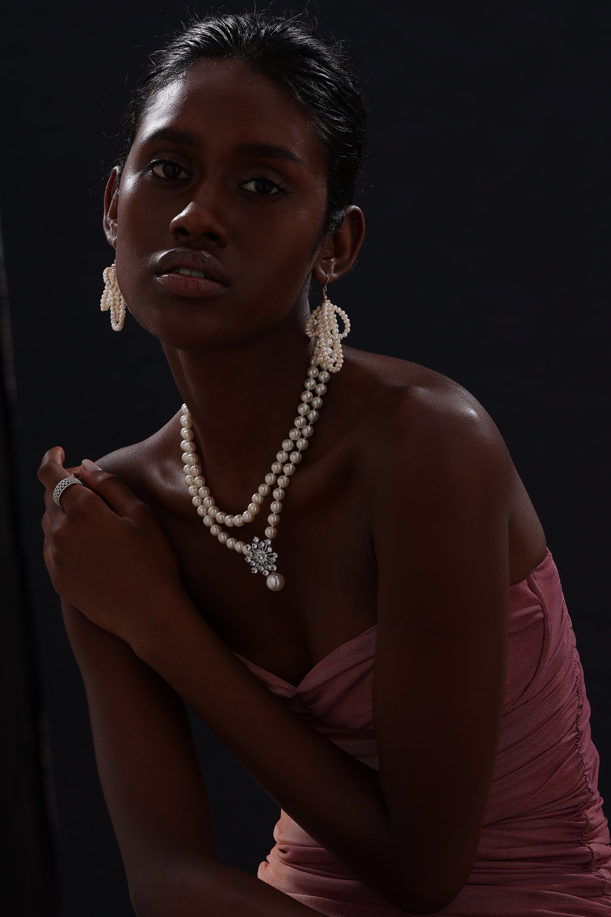 Freshwater Pearl Chandelier Wire Hook Earrings - Earrings - ONNNIII